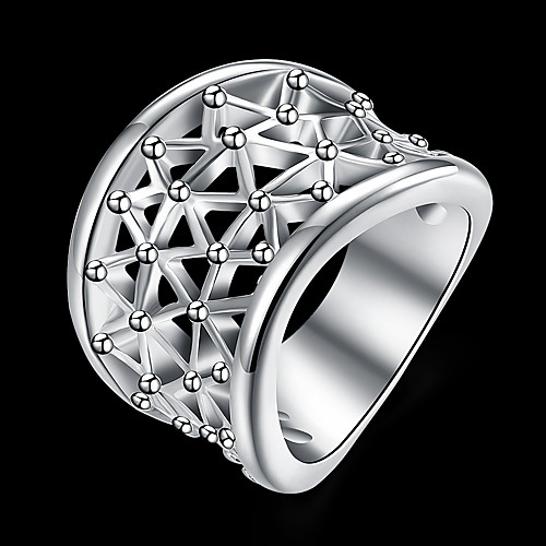 

Band Ring Cut Out Silver Copper Silver Plated Stylish Simple 1pc 8 / Women's