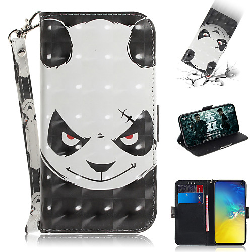 

Phone Case For Samsung Galaxy Full Body Case Leather Wallet Card S7 edge S7 S10 S10 Galaxy S10 E Wallet Card Holder with Stand Cartoon 3D Cartoon Animal PU Leather