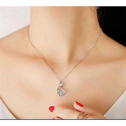 

Women's AAA Cubic Zirconia Pendant Cat Sterling Silver Rhinestone Brooch Jewelry Silver For Daily