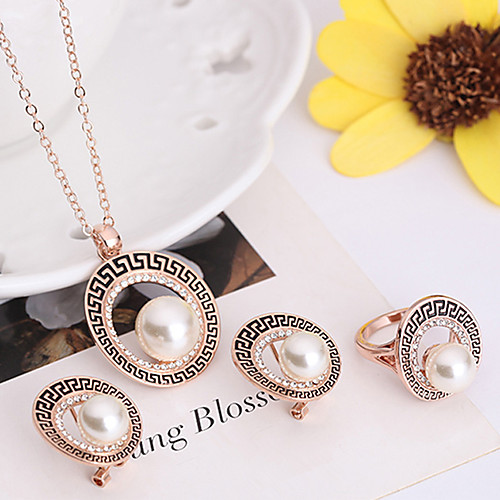 

Women's Jewelry Set Bridal Jewelry Sets Cut Out Precious Fashion Imitation Pearl Rhinestone Gold Plated Earrings Jewelry Gold For Christmas Wedding Halloween Party Evening Gift 1 set