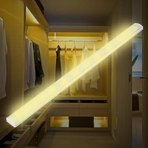 

1 set LED Infrared Human Body Sensor Lamp LED Under Cabinet Lighting White Warm White USB Charging Night Light Cabinet Corridor Lamp 297mm