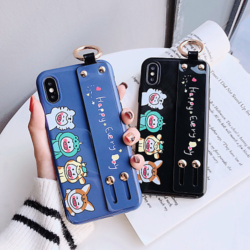 

Case For Apple iPhone XS / iPhone XR / iPhone XS Max Shockproof / Ring Holder / Pattern Back Cover Word / Phrase / Animal / Cartoon TPU