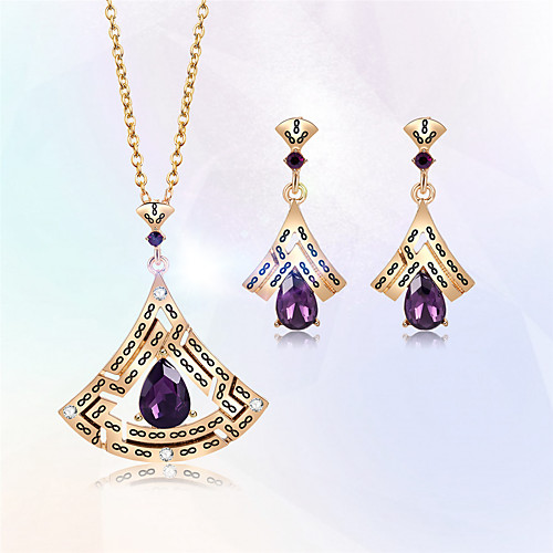 

Women's Jewelry Set Cut Out Precious Pear Fashion Gold Plated Earrings Jewelry Gold For Christmas Wedding Halloween Party Evening Gift 1 set