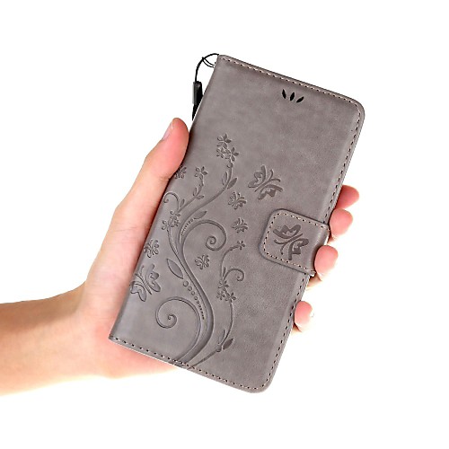 

Case For Samsung Galaxy galaxy J5 Wallet / Card Holder / Dustproof Full Body Cases Solid Colored / Butterfly / Flower Hard PU Leather