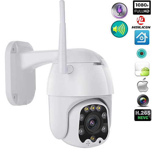 

1080p WIFI Wireless Outdoor PTZ CMOS IP Camera H.265X Speed Dome CCTV IP66 Waterproof Two-Way Audio Night Vision Remote Access Security Cameras WIFI Exterior 2MP IR Home Surveilance