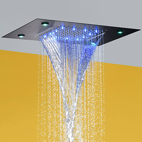 

Bathroom Bath Shower Head / Stainless Steel 304 / With LED Lights / Waterfall And Rain Mixer Functions