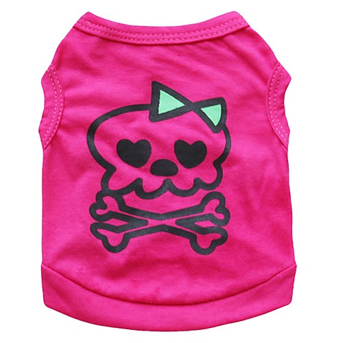 

Dog Shirt / T-Shirt Vest Puppy Clothes Classic Skull Sweet Style Casual / Daily Dog Clothes Puppy Clothes Dog Outfits Fuchsia Costume for Girl and Boy Dog Cotton XS S M L