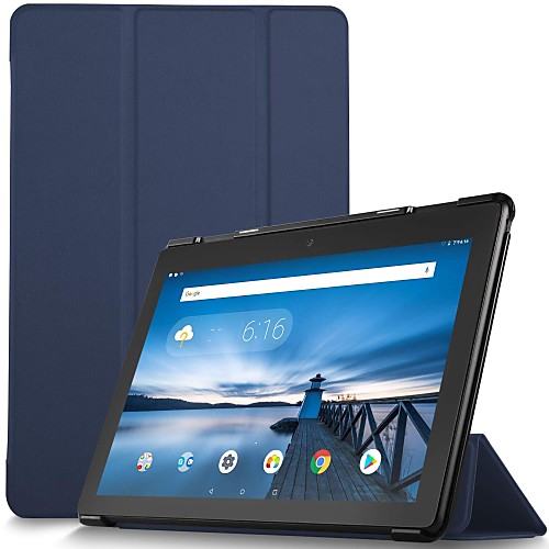 

Case For Lenovo Lenovo Tab E10(TB-X104) Shockproof / Magnetic / Auto Sleep / Wake Up Full Body Cases Solid Colored Hard PU Leather