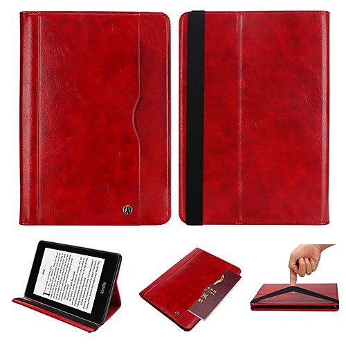 

Case For Amazon Kindle PaperWhite 4 Wallet / Card Holder / Shockproof Full Body Cases Solid Colored Hard PU Leather / Genuine Leather