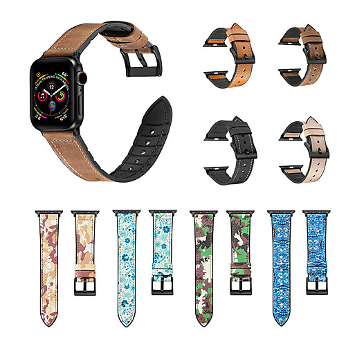 

Watch Band for Apple Watch Series 5/4/3/2/1 Apple Sport Band / Classic Buckle Silicone / Genuine Leather Wrist Strap