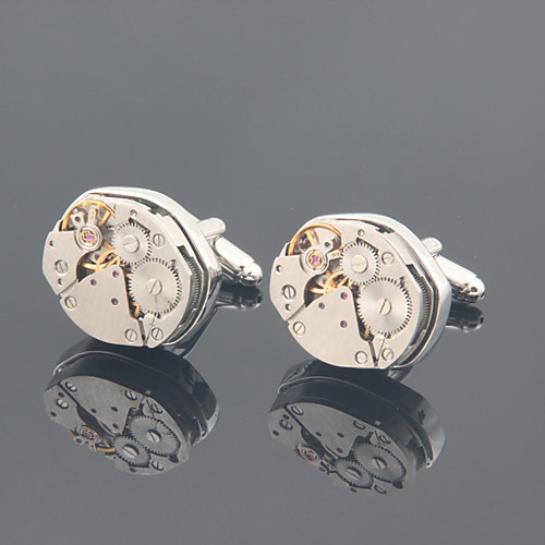 

Cufflinks Casual Vintage Alloy Brooch Jewelry Silver For Party Gift