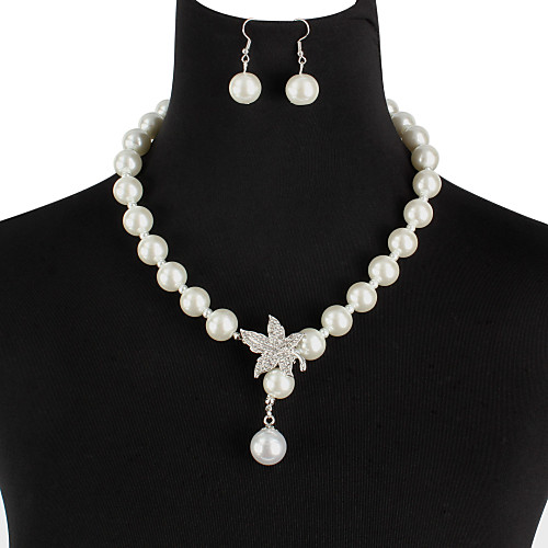 

Women's Pearl Bridal Jewelry Sets Layered Love Statement Colorful Imitation Pearl Earrings Jewelry White For Wedding Party 1 set