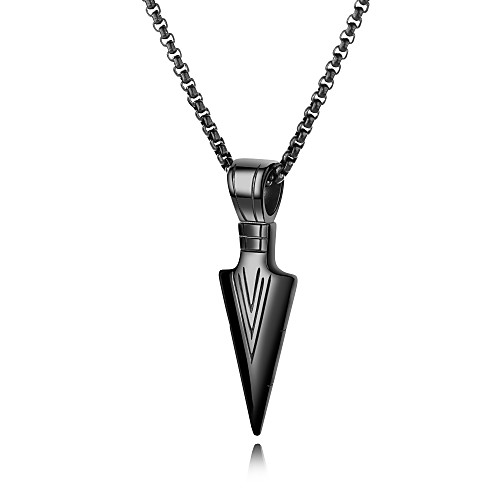 

Men's Pendant Necklace Engraved Arrow Ancient Egypt Titanium Steel Silver Gold Black 60 cm Necklace Jewelry 1pc For Street School Gift Club Promise