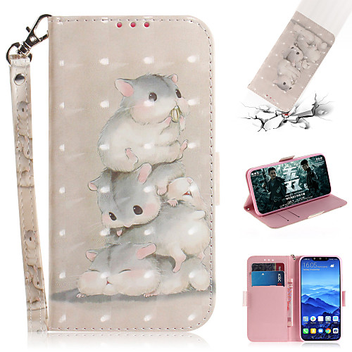 

Phone Case For Huawei Full Body Case P20 P20 Pro P20 lite P30 P30 Pro Huawei Mate 20 lite Huawei Mate 20 pro Huawei Mate 20 Huawei Mate 20X nova 3 Wallet Card Holder with Stand 3D Cartoon Animal PU