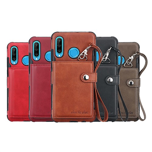 

Case For Huawei Huawei P30 / Huawei P30 Pro / Huawei P30 Lite Wallet / Card Holder / Shockproof Back Cover Solid Colored PU Leather