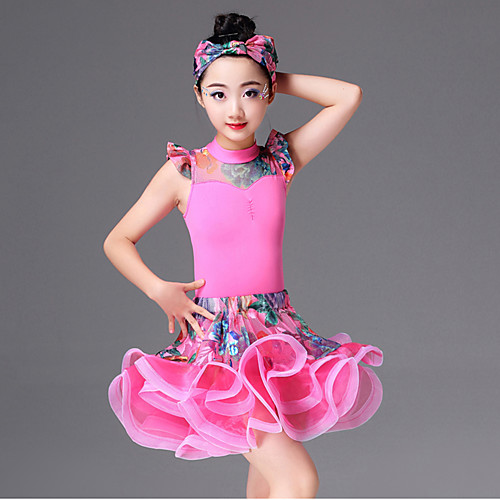 

Kids' Dancewear Skirts Pattern / Print Split Joint Girls' Training Performance Spandex Tulle