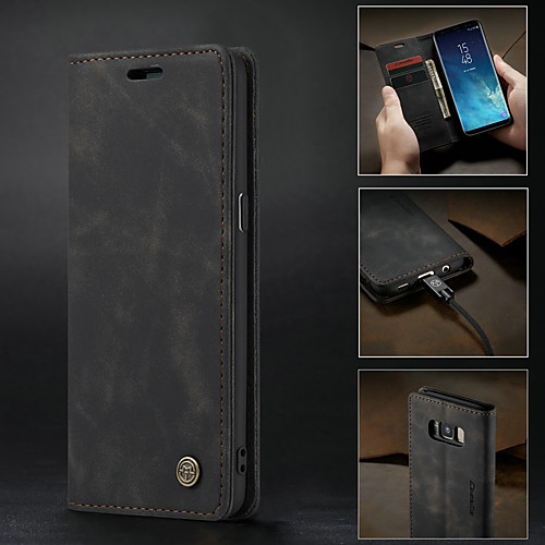 

Caseme Case For Samsung Galaxy S9 / S9 Plus / S8 Plus Wallet / Card Holder / Shockproof Full Body Cases Solid Colored Hard PU Leather / Ultra-thin