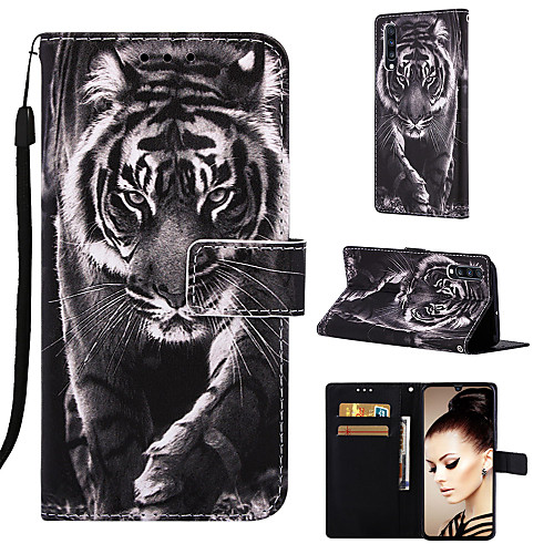 

Case For Samsung Galaxy Galaxy A7(2018) / Galaxy A10(2019) / Galaxy A30(2019) Wallet / Card Holder / with Stand Full Body Cases Animal Hard PU Leather