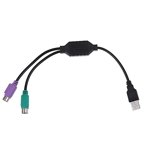 

USB Male To PS/2 PS2 Female Converter Cable Cord Converter Adapter Keyboard