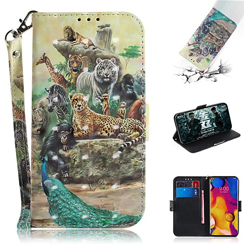 

Case For LG V40 THINQ / LG Stylo 5 / LG G8 THINQ Wallet / Card Holder / Shockproof Full Body Cases Zoo PU Leather
