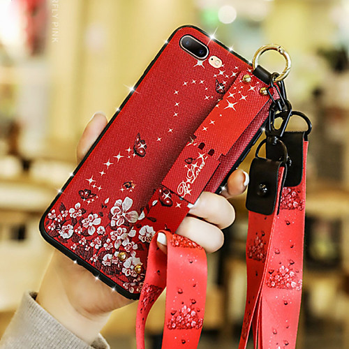 

Case For Apple iPhone XS / iPhone XR / iPhone XS Max Rhinestone / with Stand / Pattern Back Cover Flower Soft Silica Gel