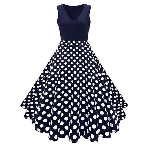 

Vintage Floral Vacation Dress Dress Prom Dress Women's Costume Blue / Rainbow / White Vintage Cosplay Street Plus Size Sleeveless Midi A-Line Plus Size