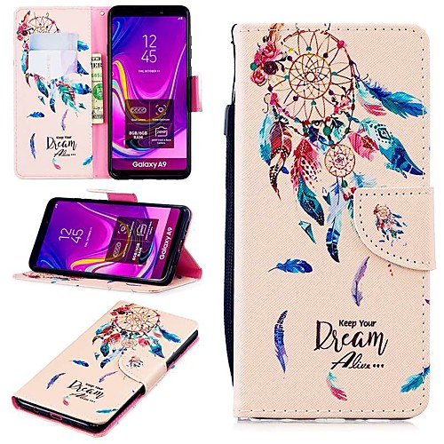 

Case For Samsung Galaxy A6 (2018) / A6 (2018) / A3(2017) Wallet / Card Holder / Shockproof Full Body Cases Feathers Hard PU Leather