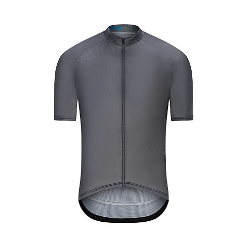 

Malciklo Men's Short Sleeve Cycling Jersey White Dark Gray Orange Solid Color Bike Jersey Top Mountain Bike MTB Quick Dry Moisture Wicking Breathable Sports Clothing Apparel / Back Pocket