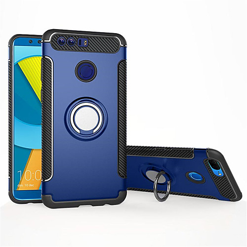 

Case For Huawei P8 Lite (2017) / Honor 8 / Honor 8X Shockproof / Ring Holder Back Cover Solid Colored Soft TPU