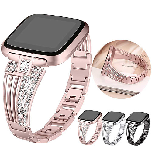 

Watch Band for Fitbit Versa / Fitbit Versa Lite Fitbit Sport Band / Classic Buckle / Jewelry Design Stainless Steel Wrist Strap