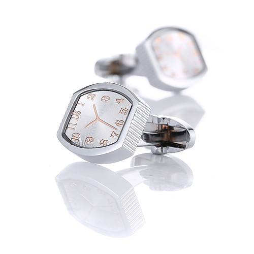 

Cufflinks Classic Fashion Crystal Brooch Jewelry Silver For Wedding Gift