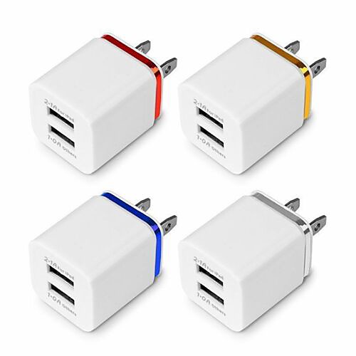 

USB Double Wall Fast Charger Adapter 1A 2A 5V for Android / Galaxy / iPhone