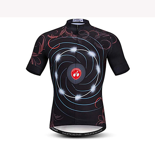

21Grams Men's Short Sleeve Cycling Jersey - Black Bike Jersey Top Breathable Moisture Wicking Quick Dry Sports Polyester Elastane Mountain Bike MTB Road Bike Cycling Clothing Apparel / Micro-elastic
