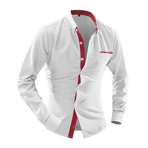 

Men's Shirt Solid Colored Long Sleeve Daily Tops Business White Navy Blue Blue