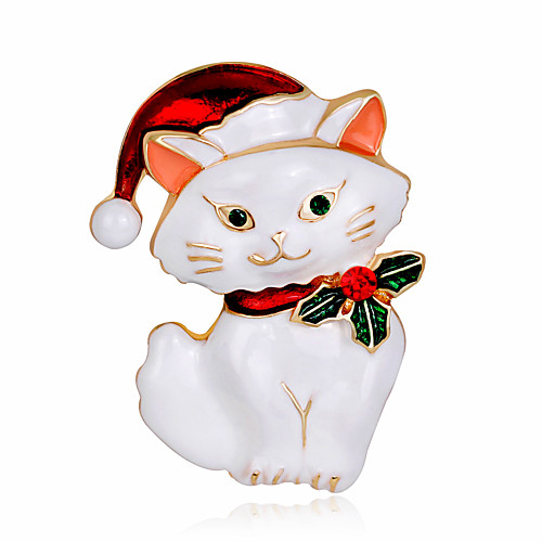 

Women's Brooches Cat Cute Brooch Jewelry White / White Black For Daily
