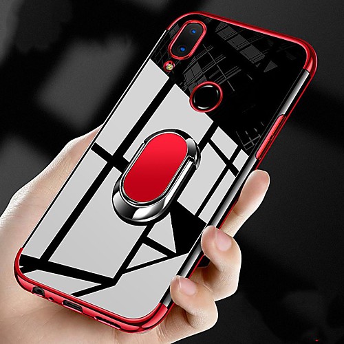 

Plating Soft TPU Transparent Anti-shock Case for Samsung Galaxy A40 A50 A70 A90 A30 A20 A10 A20E A9 2018 A7 2018 Case Finger Ring Cover