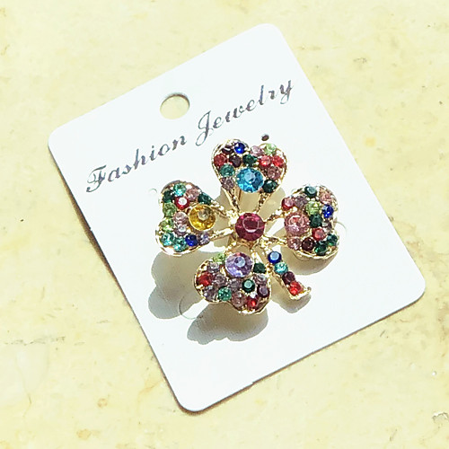 

Women's Brooches Rainbow Ladies Party Fashion Color fancy Crystal Cubic Zirconia Brooch Jewelry Rainbow For Wedding Party Special Occasion Anniversary Birthday Gift