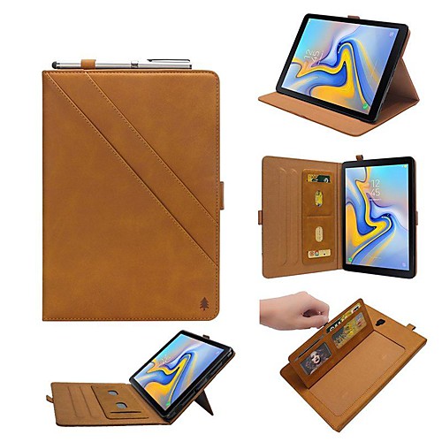 

Case For Samsung Galaxy Tab S4 10.5 (2018) / Tab A2 10.5(2018) T595 T590 / Tab S3 9.7 Wallet / Card Holder / Shockproof Full Body Cases Solid Colored Hard Genuine Leather