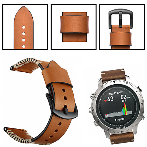 

Watch Band for Fenix Chronos Garmin Sport Band / Classic Buckle Genuine Leather Wrist Strap