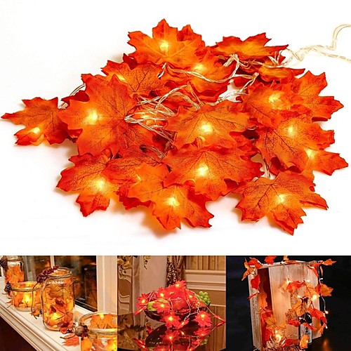 

3m Fall Thanksgiving Maple Leaf Lamp Garland Decoration Decor LED Lighted Autumn Leaves