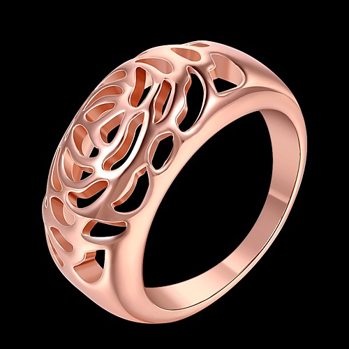 

Band Ring Cut Out Rose Gold Copper Gold Plated Stylish Simple 1pc 8 / Women's