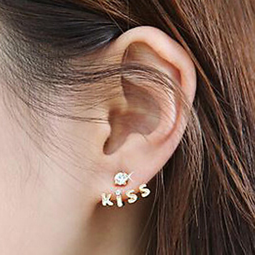 

Women's Stud Earrings Classic Drop Fashion Sweet Earrings Jewelry Gold For Daily Work 1 Pair