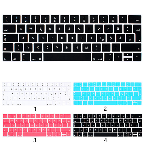 

European Version Of German Keyboard Film Apple Laptop Keyboard Protective Film For MacBook Air Pro Retina 11/12/13/15 Inch Solid Color Silicone
