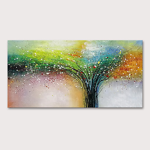 

Oil Painting Hand Painted Horizontal Floral / Botanical Abstract Landscape Modern Rolled Canvas (No Frame)