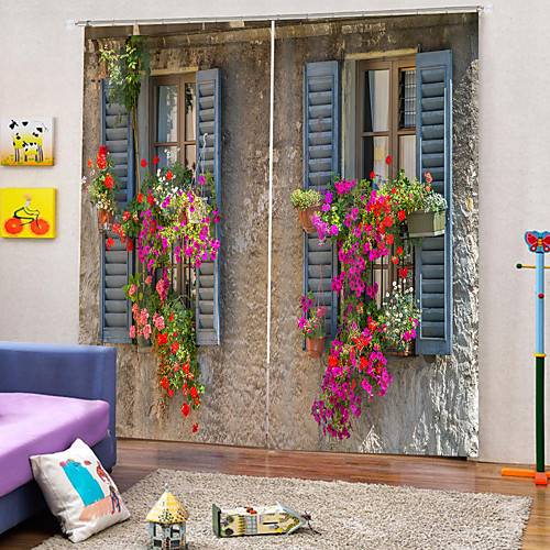

3D Print Privacy Two Panels Curtain Living Room Curtains