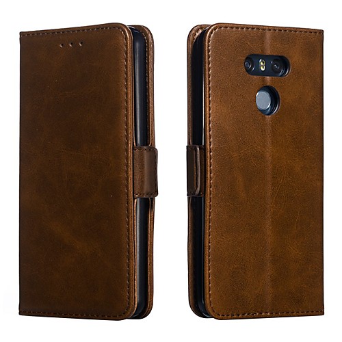 

Phone Case For LG Full Body Case Leather Wallet Card LG V30 LG Q6 LG K10 2018 LG G7 LG G7 ThinQ LG G6 Wallet Card Holder Shockproof Solid Color Hard PU Leather