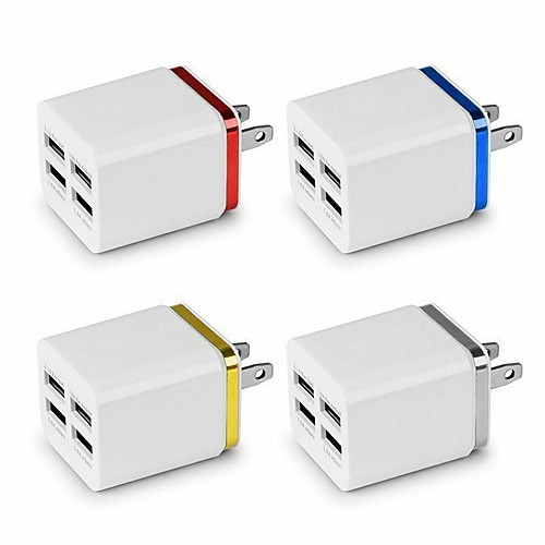 

5.1A USB Power Adapter Wall Charger 4 Ports Travel Charger Cube Block