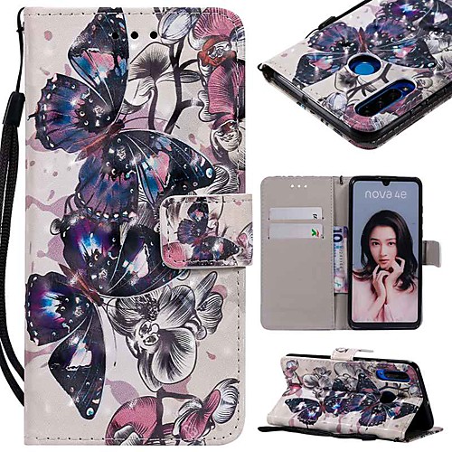 

Case For Huawei Huawei P20 / Huawei P20 Pro / Huawei P20 lite Wallet / Card Holder / Shockproof Full Body Cases Butterfly Hard PU Leather