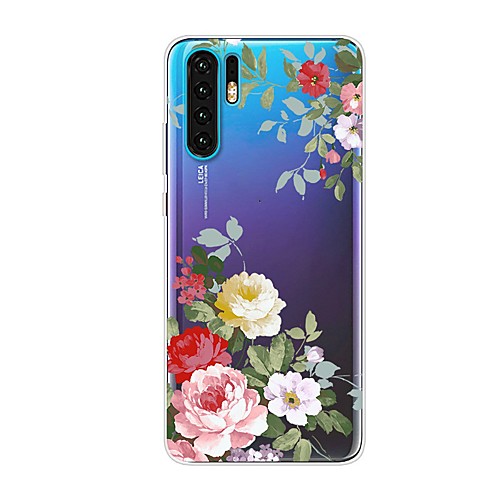 

Case For Huawei Huawei P20 / Huawei P20 Pro / Huawei P20 lite Shockproof / Transparent / Pattern Back Cover Flower Soft TPU / P10 Lite / P10