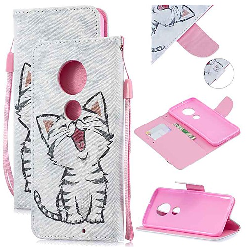 

Case For Motorola MOTO G6 / Moto G6 Plus / Moto G7 Wallet / Card Holder / Shockproof Full Body Cases Cat PU Leather